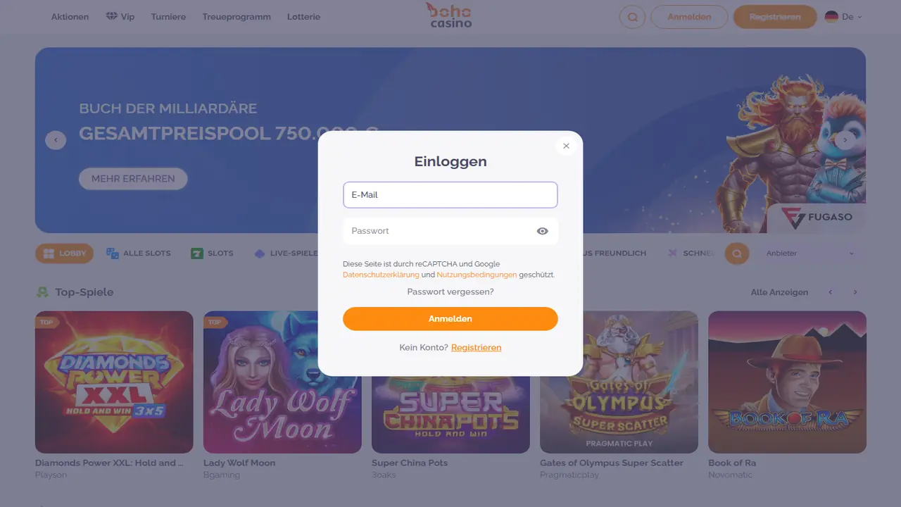Boho Registrierung